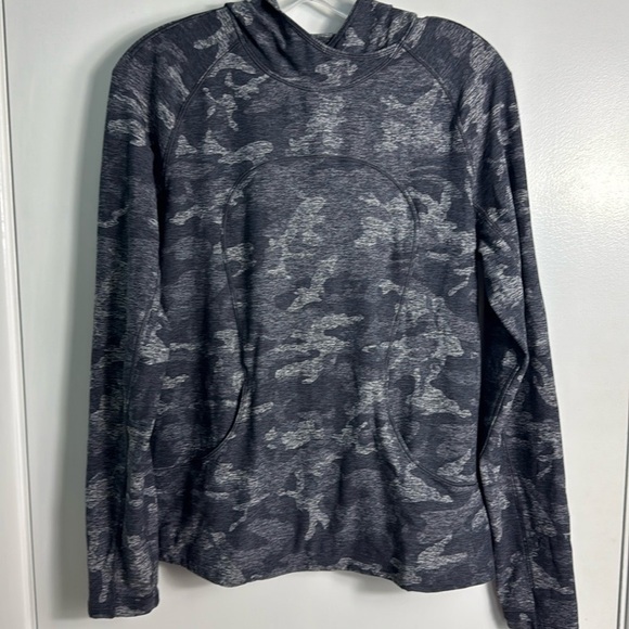Lululemon On Repeat Rulu Hoodie Incognito Camo HTR Black Size 12 - Picture 3 of 9